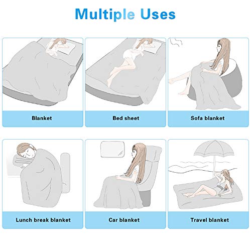 AmyHomie Cooling Blanket 79"x91", 100% Rayon Derived from Bamboo - color: Light Purple, size: 79" x 91"