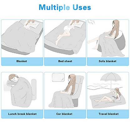 AmyHomie Cooling Blanket Queen Size 90"x90", 100% Rayon Derived from Bamboo - color: Light Purple, size: Queen (90"x90")