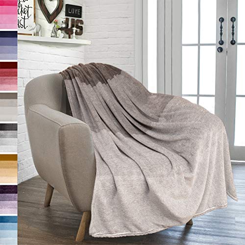 PAVILIA Taupe Ombre Fleece Throw Blanket for Couch Sofa Bed, 50x60 - color: Gradient - Taupe, size: 50 x 60 Inches - Throw