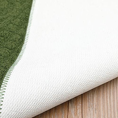 COSY HOMEER 39x20 Half Round Kitchen Rug,Non Slip Washable Mat,Green 1PC - color: Green, size: 1'8" x 3'3" (Semicircular)