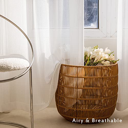 2 Panels Set Sheer Curtains 96 inch Length White 52" W x 96" L - color: White, size: 52"W x 96"L (Pack of 2)