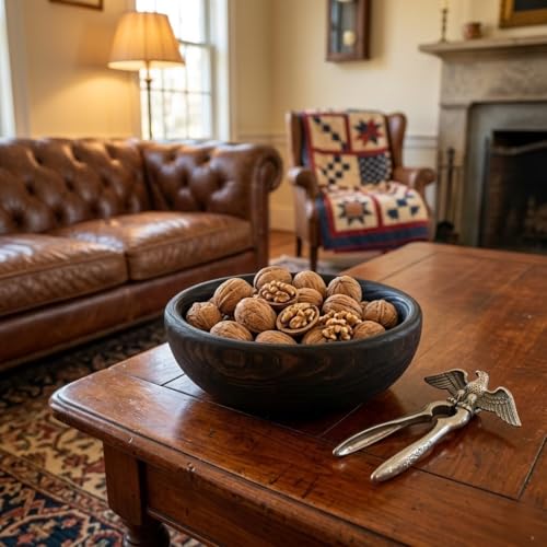 Wooden Bowl 10.6" Handcrafted Centerpiece for Storage (Small) - size: 10.6 Inch
