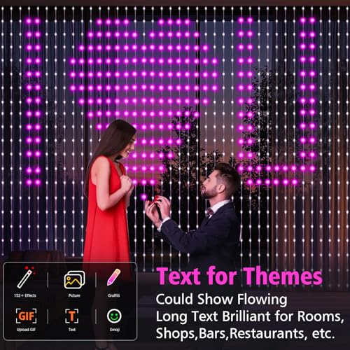 Smart Curtain Lights 800 LED Curtain String Lights with App Remote