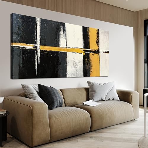 Black Yellow Abstract Wall Art Prints For Bedroom Home Wall Decor 20"x40" - color: XY-F, size: 40"L x 20"W