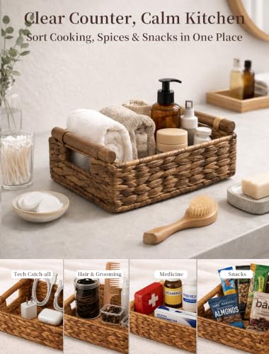 Wicker Basket, Large Basket for Gift Baskets Empty, 10.2x7.9x4in - color: Chestnut, size: Small