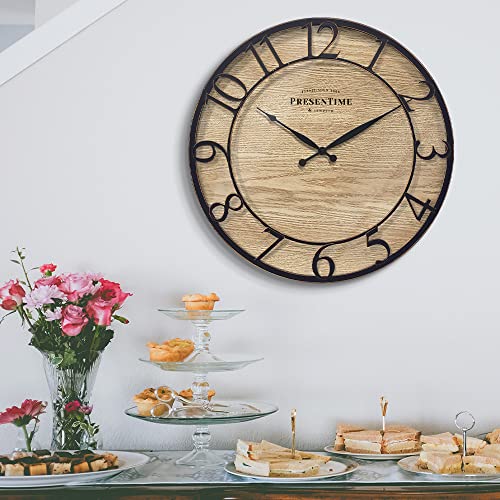 Presentime 21" Farmhouse Series Wall Clock - color: Oil Rubbed Bronze, size: 21 inch