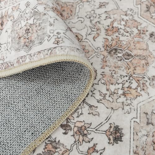 Washable Hallway Runner Rug 2x6: Non Slip Runner Rugs with Rubber Backing - color: Beige, size: 2' x 6' (Rectangular)