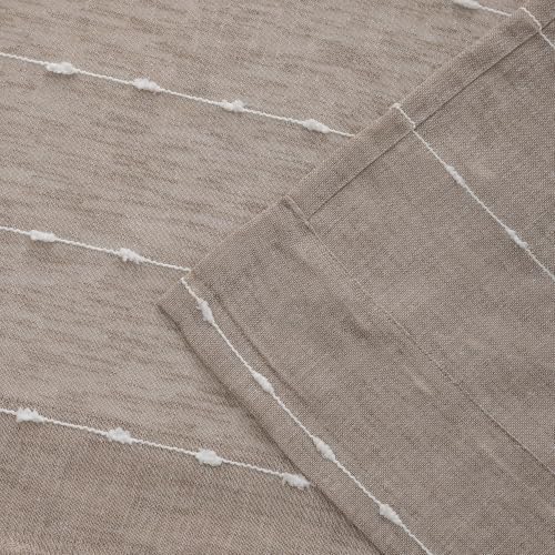 Taupe Sheer Curtains 63 Inches for Living Room Faux Linen 2 Panels - color: Taupe, size: 52"W x 63"L (Pack of 2)