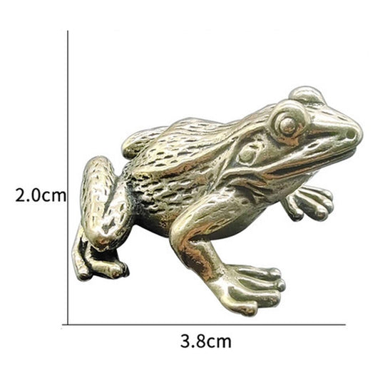 TEAMWILL Small Brass Metal Statue Ornament Animal Figurines Figurine House Office Table Decoration (Frog B) - style: Frog B