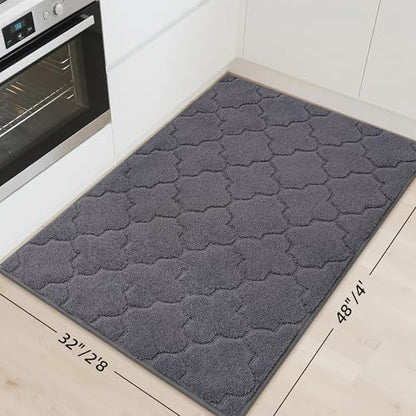 COSY HOMEER Kitchen Rugs Non Slip Washable 32"x48",Dark Grey - color: Dark Grey, size: 32"X 48"