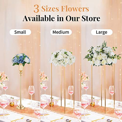 NUPTIO Flower Balls Wedding Table Centerpieces, Dusty Blue & White Roses - color: Dusty Blue & White, size: 2 Pcs