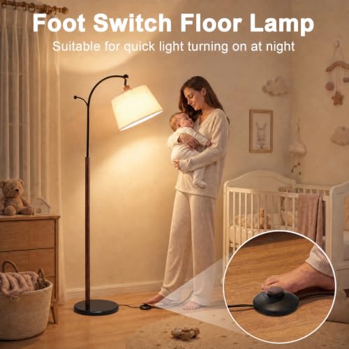 Floor Lamp, 9W 850lm Smart LED Arch Floor Lamp - Marble Base - color: Wood Grain + Marble Base