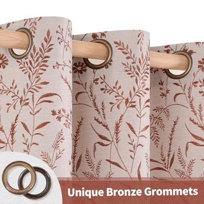 BGment Terracotta Linen Curtains for Living Room 63 Inches Long - color: Terracotta, size: 52"W x 63"L (Pack of 2)