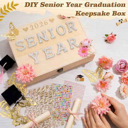 Yousoontic 2027 Senior Memory Keepsake Box and DIY Accessories,Natural - color: Natural