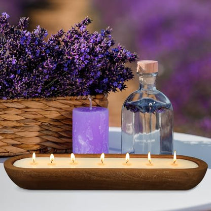 Aromatherapy Candle, SEVEYEE Lavender Candle 7wicks 20inch, Large Wooden Bowl Candles for Women,Girl Birthday Gift, 32oz - size: 20 inch Bowl Lavender