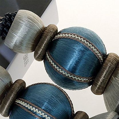 Paired Lantern Single Hanging Ball Tassels Curtains Buckle Sling Binding Lantern Tiebacks Handcrafted Braided Buckle Drapery Curtain Holdbacks Window Treatments for Home 2 Pack - color: Dark Blue, size: 11.81 inches