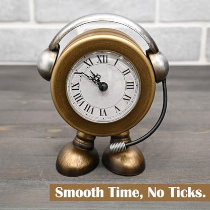Ikee Design Gold DJ Desk Clock Modern Mantel Small Table Clock