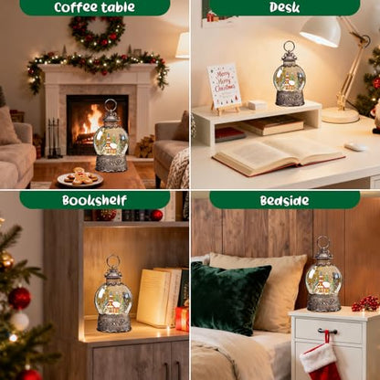 SUNFACE Christmas Snow Globe Lantern, Church Tree Nativity Scene Light Up Musical Snow Globes with 6H Timer, 3 AA Battery & USB Powered, Glitter Globe for Indoor for Kids Women Adults - color: Church Manger 125