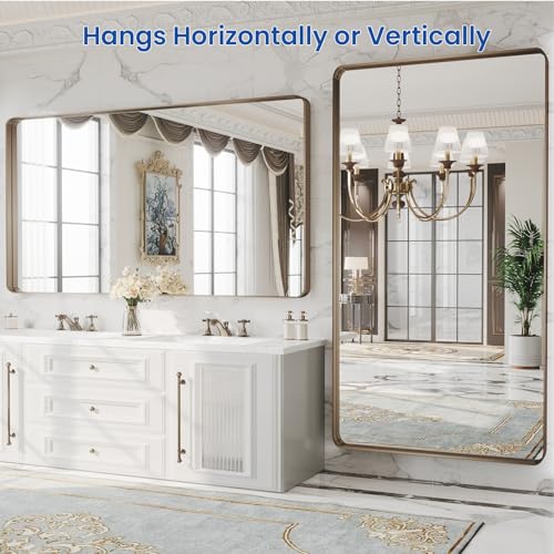 WEER Bathroom Vanity Mirror Bronze 60X30 Inch - color: Bronze, size: 60"L x 30"W