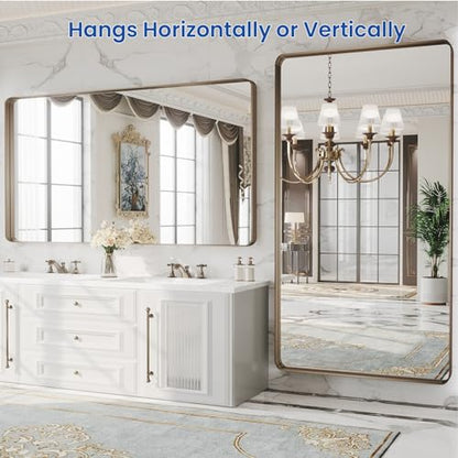 WEER Bathroom Vanity Mirror Bronze 60X30 Inch - color: Bronze, size: 60"L x 30"W
