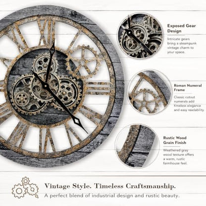 The B-Style Large Wall Clock 24 inch Carbon Gray - color: Carbon Gray, size: 24 inch (60 cm)