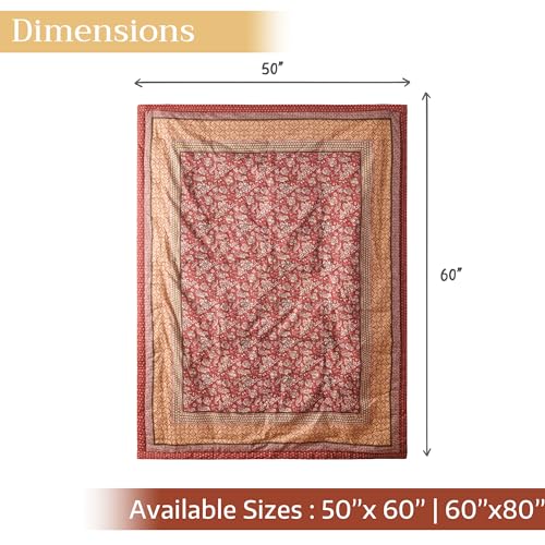 Maison d' Hermine Throw Blanket for Couch Lightweight Soft (50''X60'') - color: 005 - Surya - Barn Red, size: 50"x60"