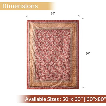 Maison d' Hermine Throw Blanket for Couch Lightweight Soft (50''X60'') - color: 005 - Surya - Barn Red, size: 50"x60"