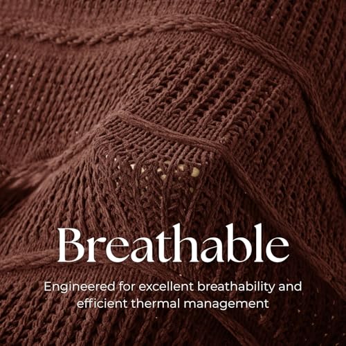 Boho Knitted Chenille Blanket with Tassels - Lightweight & Soft All-Season Throw - 3D Classic Pattern for Living Room Bedroom Couch, Copper Brown, Throw 50"x60" - color: Copper Brown, size: Throw