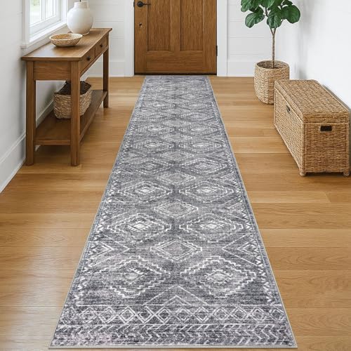 KILOCOCO Hallway Runner 2x10 ft Washable Runner Rug Non Slip, Grey - color: Grey, size: 2' x 10' (Runner)