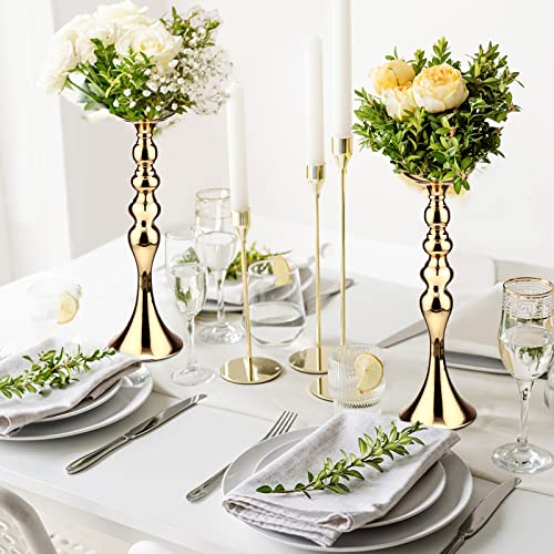Sadnyy 16 Pcs Gold Metal Flower Vase, 16.9 Inch Wedding Table Centerpiece - color: Gold, size: 16.9 Inch