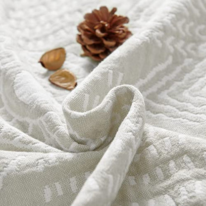 jinchan 100% Cotton Muslin Blanket Twin Boho Throw Blanket 50x60 Light Gray - color: A. Boho Light Grey, size: 50"x60"