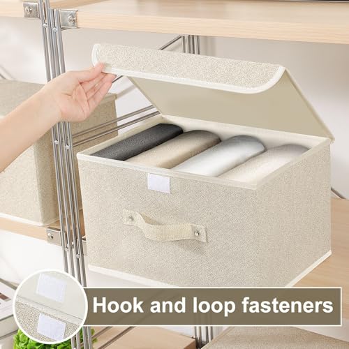 Storage Bins with Handles,Grey and Beige,13x9.1x7.9in,5 Pack - color: Beige/Gray, size: 13x9.1x7.9in(5-pack)