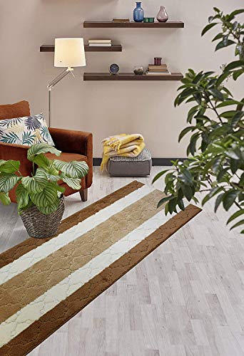 Custom Size Hallway Runner Rug, Slip Resistant, 26 Inch Wide X Your Choice of Length, Trellis Beige, 26 Inch X 3 Feet, Doormat Size - color: Beige Trellis, size: 2'2" x 3' (Rectangular)