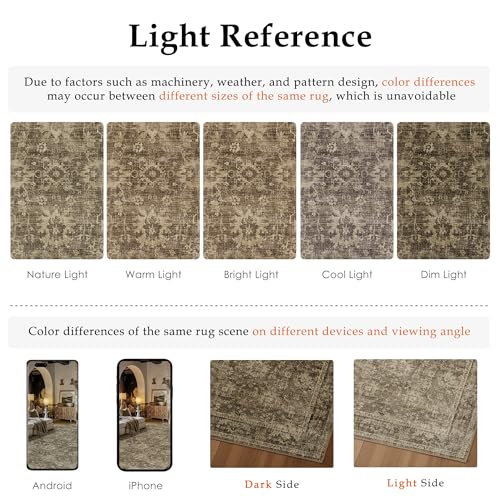 HUGEAR 2x3 Brown Retro Distressed Washable Area Rug for Entryway - color: A| Brown, size: 2' x 3' (Rectangular)