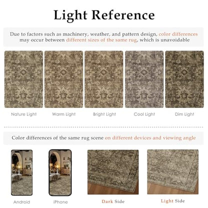 HUGEAR 2x3 Brown Retro Distressed Washable Area Rug for Entryway - color: A| Brown, size: 2' x 3' (Rectangular)