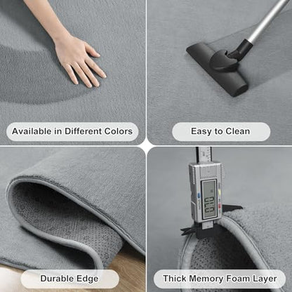 Amearea Modern Soft Hallway Runner Rug, 2x6 Feet Grey Washable Runner Rugs - color: Grey, size: 2' x 6' (Runner)