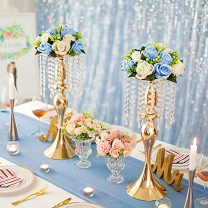 Flower Centerpieces for Wedding Tables: Blue & White, 2 Packs - color: Blue & White