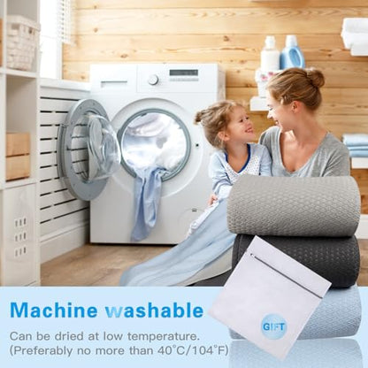 AmyHomie Cooling Blanket Queen Size 90"x90", 100% Rayon Derived from Bamboo - color: Light Gray, size: Queen (90"x90")