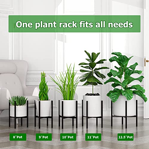 EKNITEY Adjustable Metal Plant Stand - Fits 8 to 12.5 inches Pots (Black) - color: Black