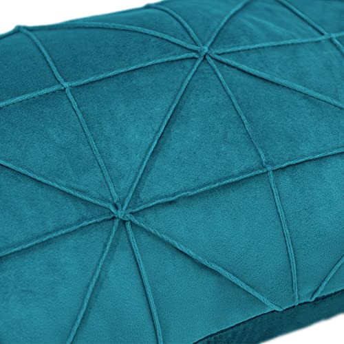 JWH Velvet Pillow Covers, Teal Blue, 14x24 Inch - color: Teal Blue, size: 24" x 14" (Pack of 1)
