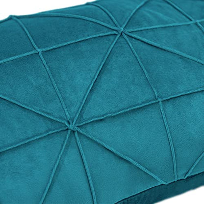 JWH Velvet Pillow Covers, Teal Blue, 14x24 Inch - color: Teal Blue, size: 24" x 14" (Pack of 1)