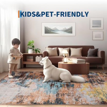 GarveeHome Washable Hallway Runner 2.5x10 Modern Kitchen Rug Yellow - color: Wind/Cloud, size: 2.5' x 10'