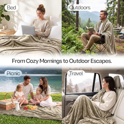 Soft Fleece Blanket for Bed Twin Size Camel (60x80 Inch) - color: Camel, size: Twin (60x80 Inch)