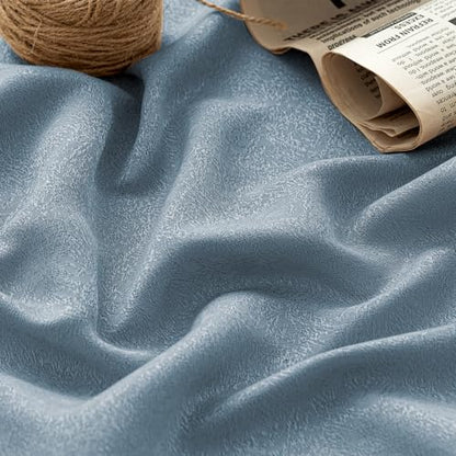 PrinceDeco Linen Semi Sheer Curtains for Bedroom/Living Room,52x63,Blue - color: Blue, size: 52"W x 63"L (Pack of 2)