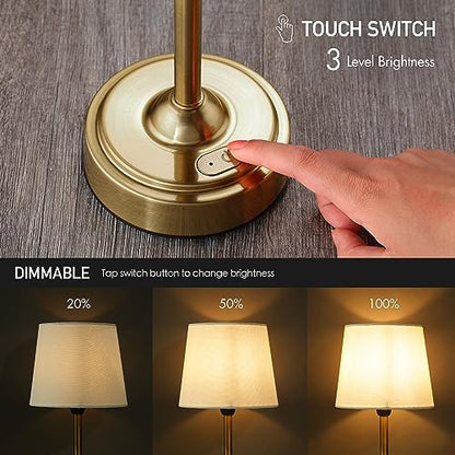 O'Bright Seraph Cordless Rechargeable LED Table Lamp, Antique Brass - color: Antique Brass