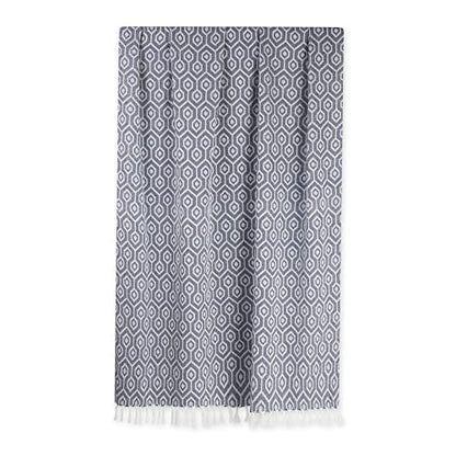 DII Modern Cotton Geometric Blanket Throw with Fringe for Chair, Couch, Picnic, Camping, Beach, & Keep Cozy with Everyday Use, 50x60, French Blue - color: French Blue, size: 50x60"