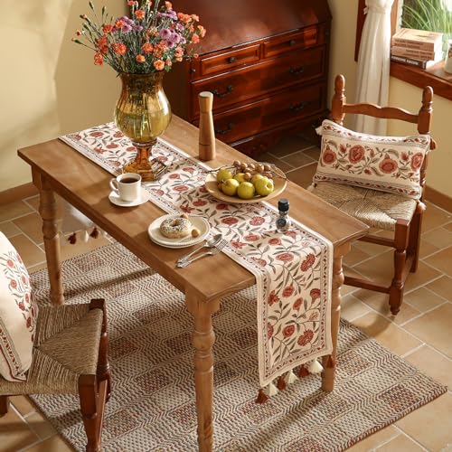 ISAENNE Designer French Linen Table Runner,71"x12"-Alvarado A - color: Alvarado a, size: 12X71 Inches