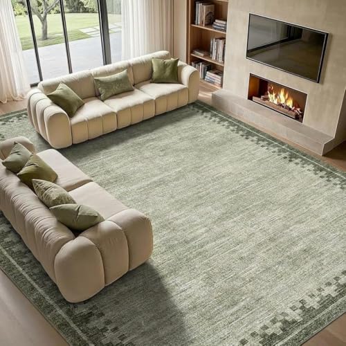 GarveeHome 10x13 Large Area Rug for Living Room Washable Low Pile Carpet - color: Green, size: 10' x 13' (Rectangular)