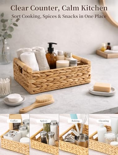 Wicker Basket, Large Basket for Gift Baskets Empty, 13.4x9.5x4.7in - color: Natural, size: Medium