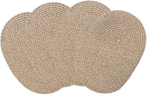 Oval Woven Placemats Set of 4, 12x16 inches, Mix Brown - color: Mix Brown, size: Oval Set of 4